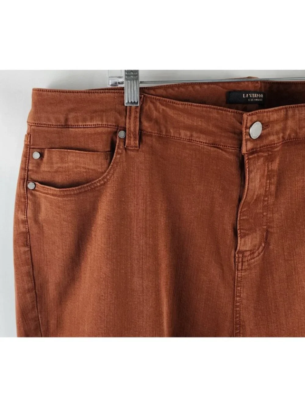 LIVERPOOL Jeans Women 22W Plus Cognac Brown Ankle Skinny Pant 42x27 LY2005WF NWT
